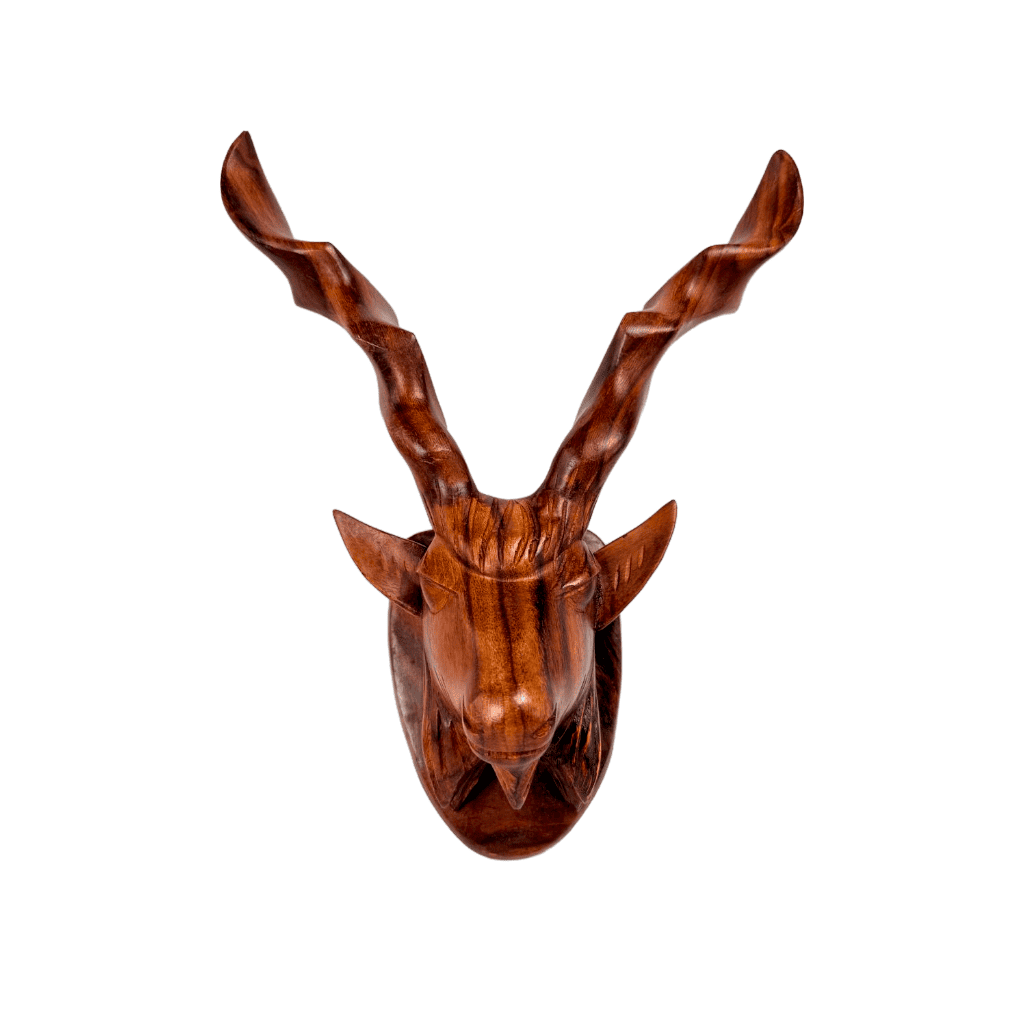 Handcrafted Wooden Animal Head Wall Decor-35cm